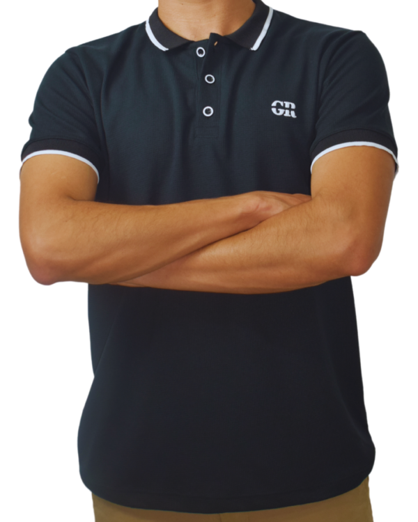 Camiseta Polo Classic Textured Negro - Imagen 2